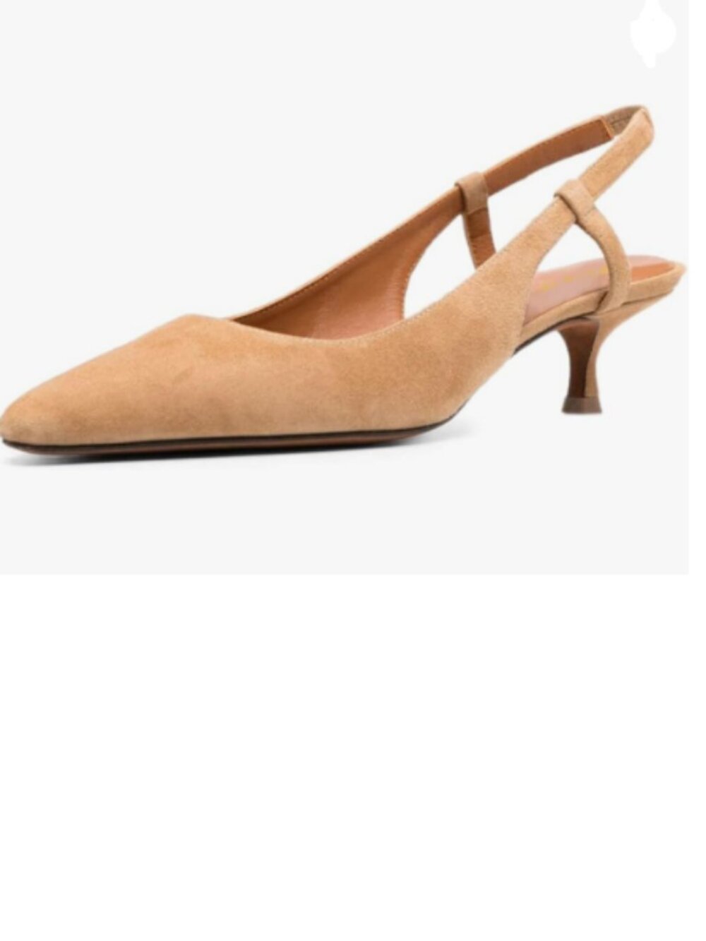 FOWT Khaki Pointed Toe Slingback Low Kitten Heels Slip On Elastic Backstrap Pump